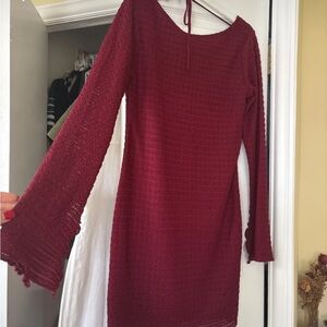 Wild Fable Burgundy Long Sleeve Dress